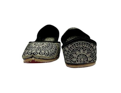 Women Flat Velvet Khussa Shoes Punjabi Jutti Traditional Mojari Loafers Pumps4