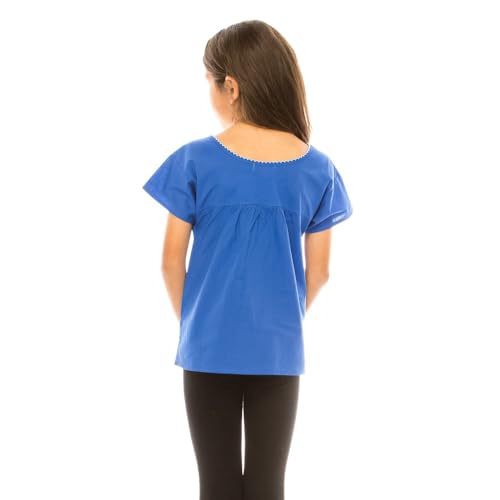 Image of unik Girls Cotton Embroidered Floral Blouse for Birthdays, Cultural Events, Cinco De Mayo