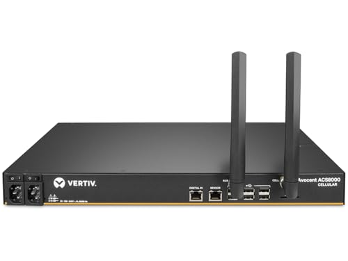 Image of Vertiv Avocent ACS8000 Serial Console, 16 Port Console Server, Dual AC Power, AT&T and Verizon Support, 4G LTE Cellular Connectivity, Remote Data Center and Out of Band Management(ACS8016-NA-DAC-400)