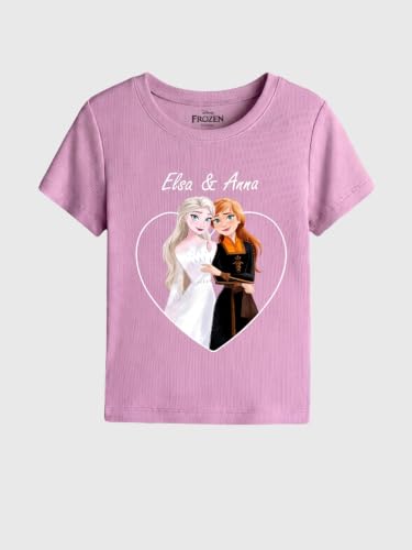 Image of Nap Chief Girls Cotton Official Cartoon Characters and Printed Co ord Set, Tshirt & Flared Pant Set for Casual Wear