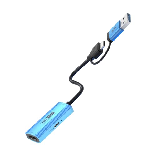 USB 3.0 Video Capture Card， Be Suitable for for Streaming and Game Recording .Compatible Device PS4/PS5/MacOS/Switch，Fast Charging with PD 100W, HDMI to USB-A/C Capture Card 4K@60Hz,1080P.