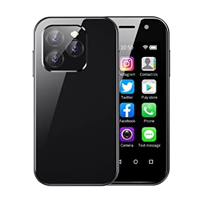 XS14Pro Mini 4G Smartphone 3.0 Inch Quad Core Dual Sim Ultra Thin Unlocked Card Mobile Phone WiFi Bluetooth Hotspot Student Pocket Cellphone Global Version RAM 2GBROM 16GB, Black