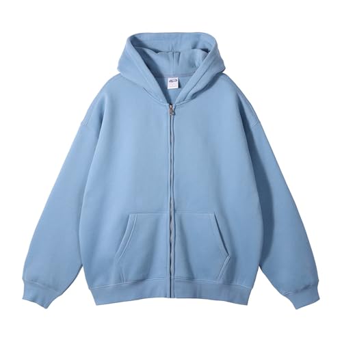 JiXiang Mens Sweatshirts Oversized Full-zip Y2K Hoodies Work Pullover Lightweight Comfortable Vintage Streetwear with Pocket2