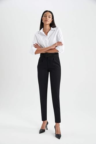 DeFacto Slim Fit Kemerli Pantolon Siyah 38 - Görsel 4