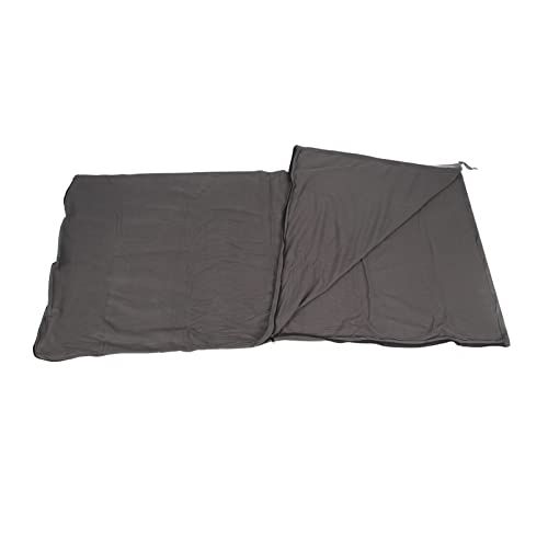 Fleece Sleeping Bag, Camping Sleep Sack Travel Sheet Thickened Hygienic Foldable Soft Touch Easy to Clean Multifunctional for Traveling (Grey)
