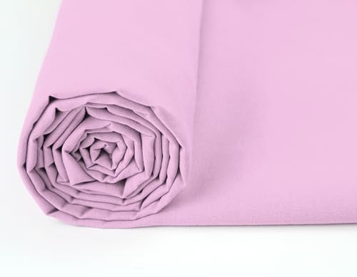 A-Express 100% Cotton Fabric - 60 Inch 150cm Wide - Plain Cotton Fabric by The Metre - Ideal for Quilting, Sewing, Dressmaking, Curtain Linings, Totes, Bedding, Pillowcases - Lilac Sample