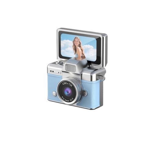 Cámara digital mini portátil con pantalla selfie 180° azul