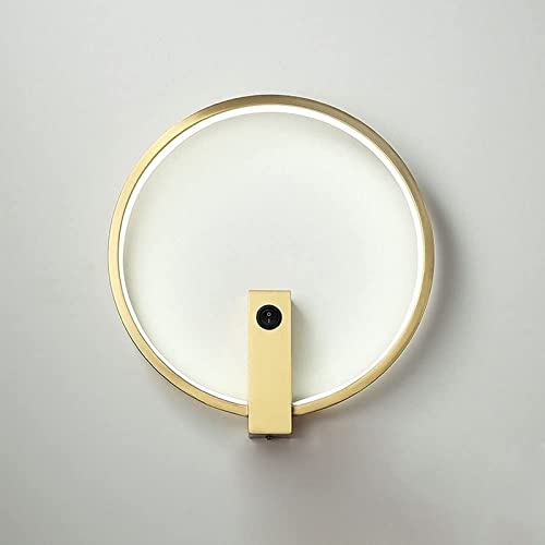 Aplique de pared LED de latón de 12W con interruptor para pasillos modernos