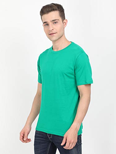 Image of FLEXIMAA Men's Cotton Round Neck Plain Half Sleeve T-Shirt