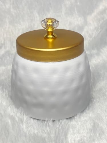 Image of Hammered Metal bowl with crystal Lid | Pichwai Jars | Return Gift | House Warming | Pooja | Wedding | Baby Shower | Birthday (White - Non Airtight Jar (Pack of 10))