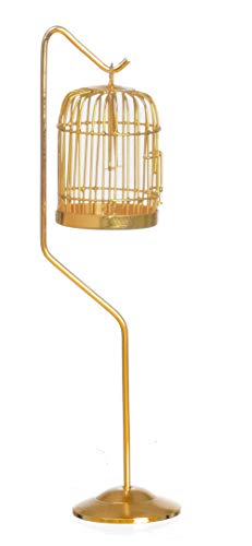 Melody Jane Dolls Houses Dollhouse Miniature Brass Birdcage with Stand