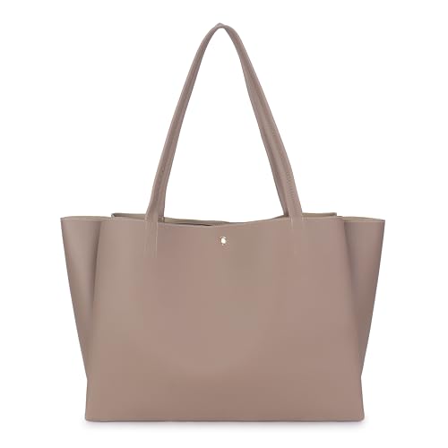 Image of Pure Vegan Leather Tote Bag for Women, Fully Embossed, Handbag, Shoulder Bag, Black