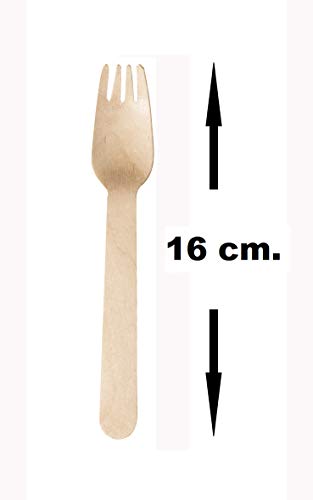 DON PALILLO - 200 disposable wooden forks, 16 cm. 100% natural, eco-friendly, biodegradable - Image 4