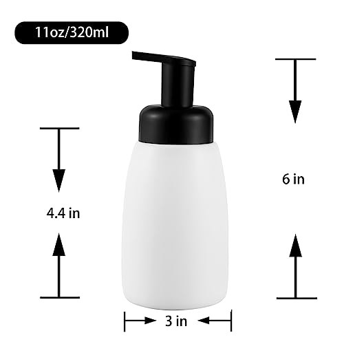 Image of UUJOLY Foaming Hand Soap Dispenser, Ceramic Jar, White, 2 Pack