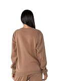 Nina Carter F022 damska bluza z miękką podszewką polarową, sportowy sweter, casualowy, wygodna górna część, szarobrązowy (F22-24), L