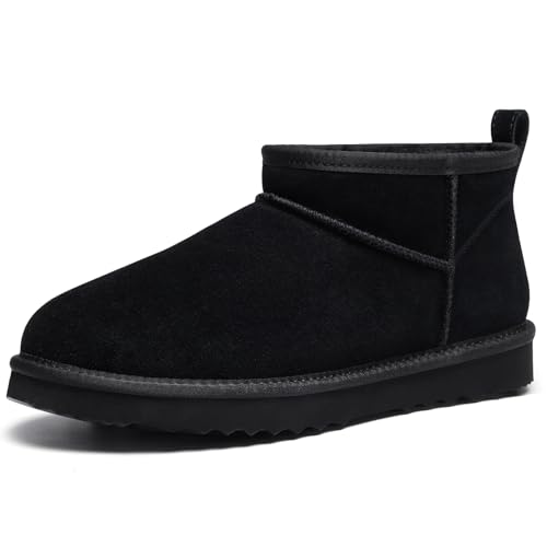 bebealy Suede Mini Boots for Women Winter Fuzzy Snow Boots Short Ankle Boot with Fur Lined, Black EU 38 by bebealy - Used condition - CA$29.10