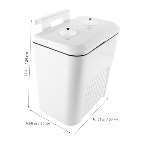 Caneca de basura rectangular blanca para cocina y baño miniatura 2