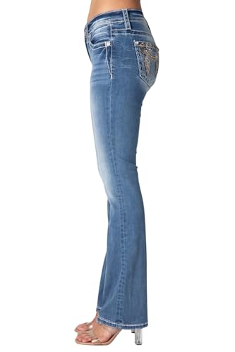 Miss Me Women's Winter Dreamcatcher Mid-Rise Bootcut Jeans3