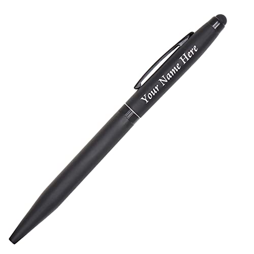Image of Personalised Metal Pen with Name, Logo, Pack of 1 (Matt Black Stylus)