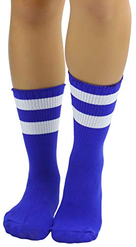 Image of ToBeInStyle Women's Acrylic Ankle Hi With Double Stripe Top Crew Fun Athletic Socks