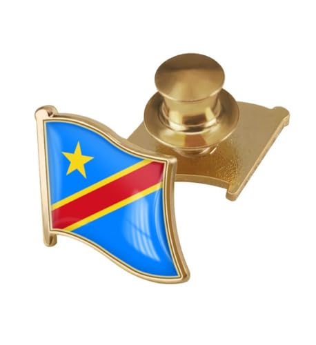 Image of vmcoatdu Country Flag Backs Locking Pin Keepers Locking Clasp Pin Badge International Travel Brooch Metal Alloy Souvenir Pin 0.75x0.7 Inch Small Pin