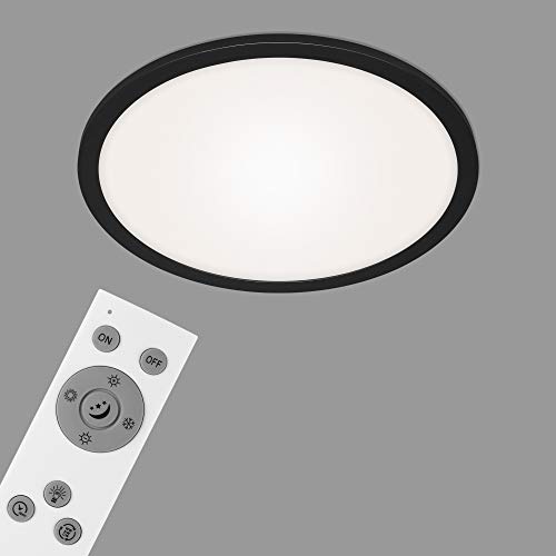 Preisvergleich Produktbild Briloner Leuchten - LED Panel, Deckenleuchte dimmbar, inkl. Fernbedienung, Farbtemperatursteuerung, Nachtlicht, 24 Watt, 2.200 Lumen, Weiß-Schwarz, Ø40cm, 7168-015