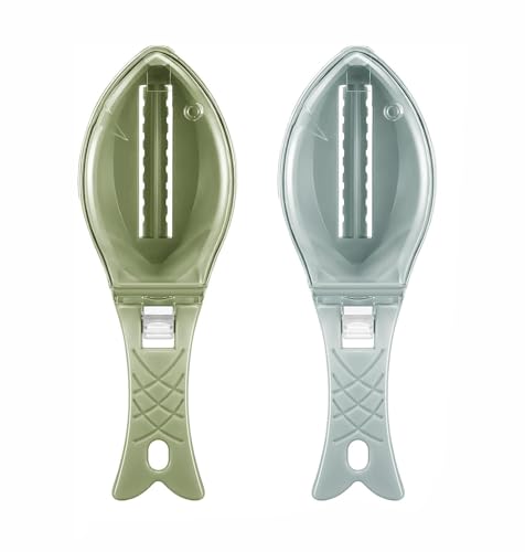 2 Piezas Raspador Rallador Escamas Pescado, Cepillo de Piel de Pescado de Limpieza Rápida, Cepillo para Escamas de...