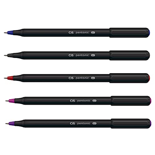 Caneta Esferográfica CIS Pentonic 0.7mm, Estojo com 10 unidades sortidas, Multicor