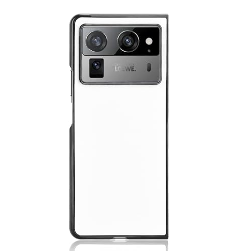 Image of for Tecno Phantom V Fold2 Case Carbon Fiber Texture Shockproof PU+PC Phone Cover - White