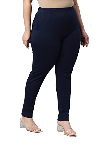 Image of GO COLORS Soft Cotton Stretch Kurti Pants Full Length for Women| Breathable, Mid Rise