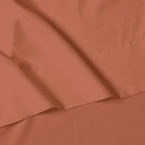 Image of Elegant Comfort Luxury 1500 Premium Hotel Quality Microfiber 4-Piece Sheet Set - Wrinkle Resistant, All Around Elastic Fitted Sheet, Deep Pocket up to 16 inch, Queen, Coral