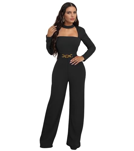 Image of Jigfar Women Sexy Elegant Bodycon Jumpsuit Going Out Romper Birthday Party Club Night Outfits