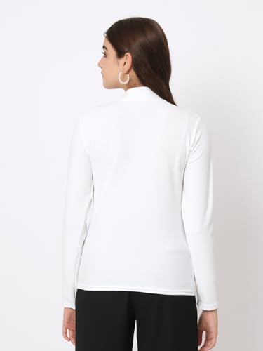 Image of Istyle Can Solid HIgh Neck Full Sleeve Stretchable Slim Fit Top for Women | Tops for Women | high Neck top for Women | Winter Tops for Women