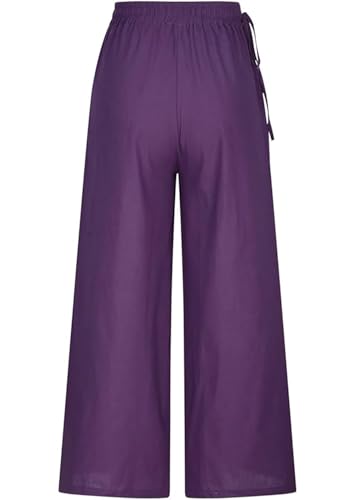 Image of KOTTY Womens Solid Strechable Kikyo Purple Pant