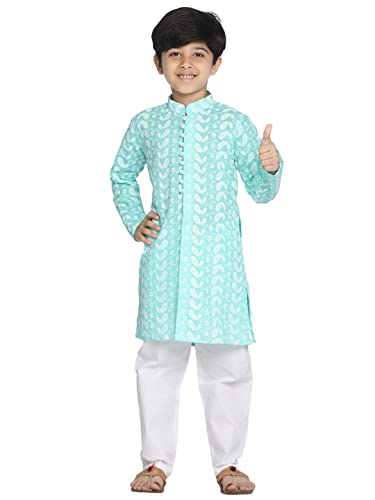 Image of VASTRAMAY Boy's Cotton Printed Kurta Pyjama Set