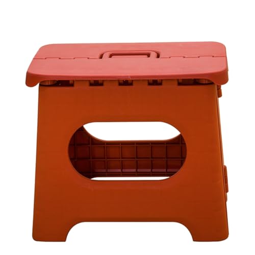 DOITOOL Tabouret Pliant Portable Rouge en Polypropylène Léger, Petit Tabouret Pliable pour Salle de Bain et Maison, Siège Compact et Robuste pour Usage Domestique et Voyages