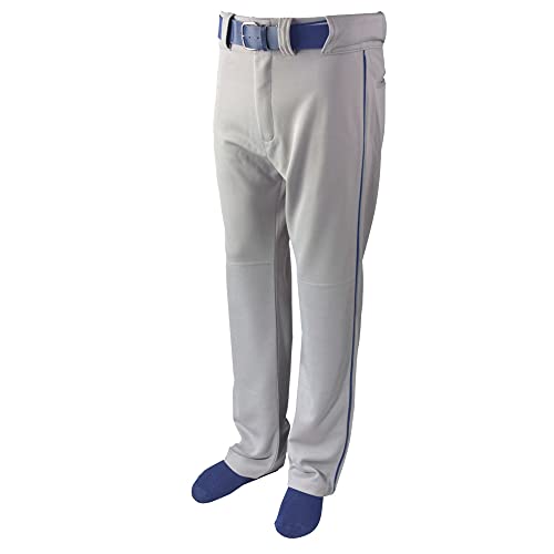 New Martin Baseball Softball Grey Belt Loop Pants w Navy Piping Adult S-L (AL)