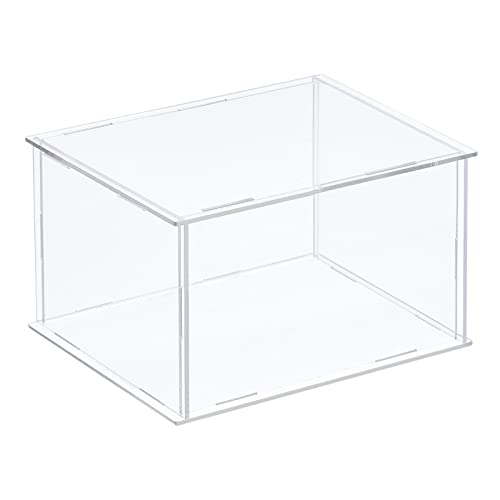 MECCANIXITY Acrylic Display Case Plastic Box Clear Assemble Dustproof Showcase 10.2x8.3x6.1 Inch for Collectibles Items