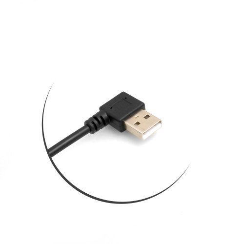 SYSTEM-S Mini USB 90° Right Angled to USB Type A (Male) Left Angled Cable 26 cm, schwarz - Image 4