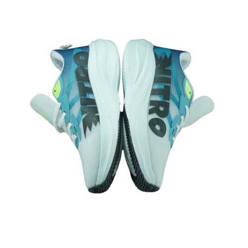 Image of Athletic Sneakers, Comfort Running Shoes, White and Turquoise with Neon Yellow Accents | Lightweight and Breathable