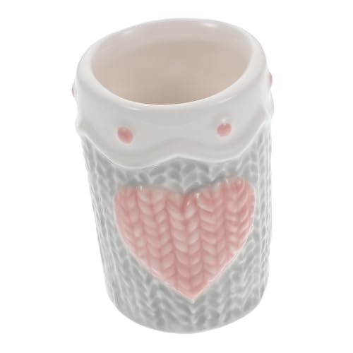 COLLBATH 1Pc Heart Shaped Ceramic Toothpick Holder Stylish Home Toothpick Dispenser with Unique Relief Design for Dining Tables Kitchen Counters Compact Decoration
