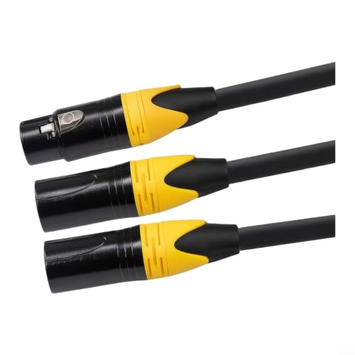 3 Pin XLR Y Splitter Cable 1M OFC Conductors Shielded