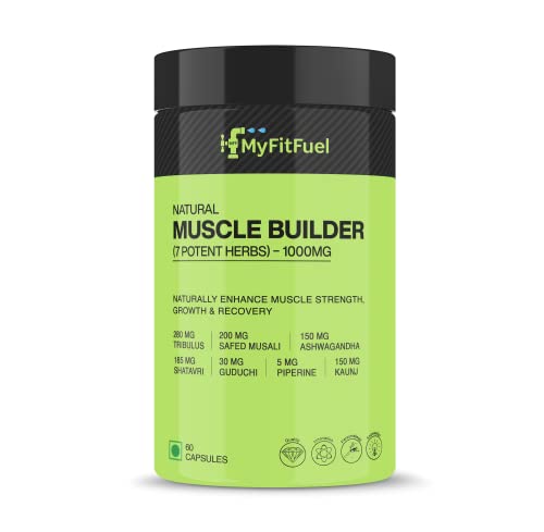 MyFitFuel Natural Muscle Herbs (7 Herbs) 1000mg (60 Capsules). Enhance Muscle Strength, Growth & Recovery. Tribulus Terrestris, Ashwagandha, Shatavari, Safed Musli, Kaunj, Gudduchi & Piperine Extract MyFitFuel Natural Muscle Herbs (7 Herbs) 1000mg (60 Capsules). Enhance Muscle Strength, Growth & Recovery. Tribulus Terrestris, Ashwagandha, Shatavari, Safed Musli, Kaunj, Gudduchi & Piperine Extract