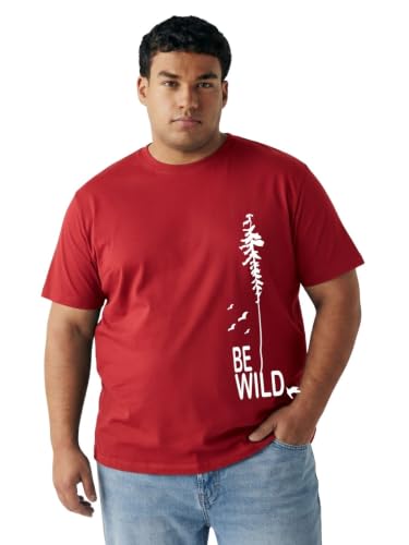 Image of Toodlegram - 100% Pure Cotton Plus Size T Shirt for Men- Regular Fit - Half Sleeve Roundneck Stylish Tshirt - Graphic Printed Be Wild (Size - 2XL to 10XL)