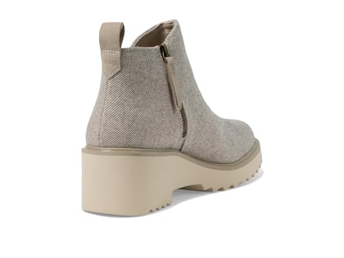 Image of TOMS Women's Maude Wedge Boot, Leather Upper, OrthoLite Insole, Side Zip, Lightweight