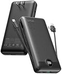 Chargeur portable pour iPhone 20000mAh, 22.5W USB C Banque de recharge rapide, chargeur de téléphone portable avec câbles intégrés & Bougie murale, 4 Pack de batterie externe de sortie pour appareils intelligents