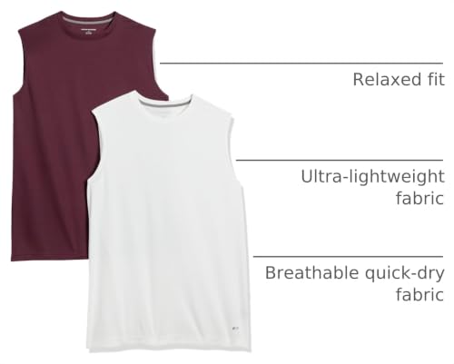Image of Amazon Essentials Men's Gym Tank Tops, Moisture-Wicking Dry Fit Breathable Muscle Shirts, Pack of 2