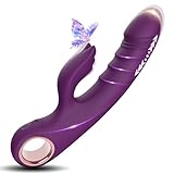 Dildo Vibrator mit Stoßfunktion Sexspielzeug - Vibratorensets für Frauen 3 Stoßmodi & 10 Vibrationsstufen für Doppelte Stimulation, Sex Spielzeug für die Frau Paare Extrem, Lila