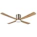 Ventilatore motore grande DC 20 W 1800 lm 3 CCT nichel legno Cabanna SULION