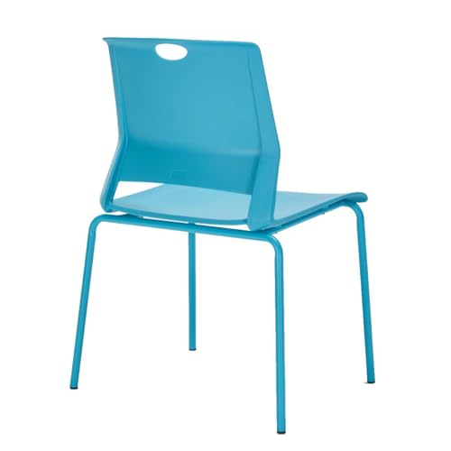 Image of Stackable Chairs Set of 4, Office Waiting Room Chair Plastic Seat, Blue Stacking Chairs with Sturdy Metal Legs, Guest Chair for Conference Rooms, Churches, Living Rooms, Classrooms(Blue).